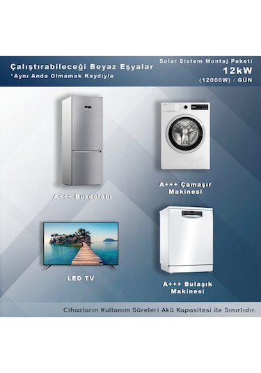 Matech 12 KW Solar Paket Sistem 12000W/gün