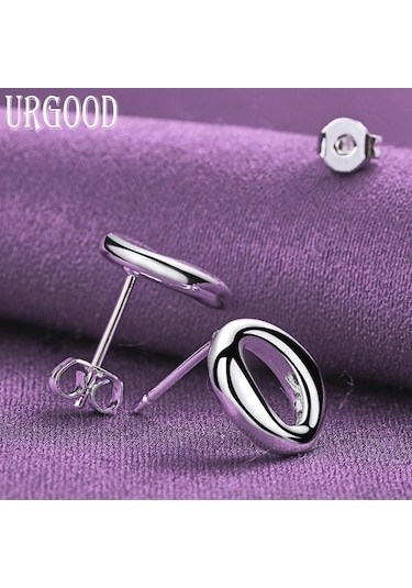 925 Ayar Gümüş Yuvarlak Küpe Hediye Romantik Takı