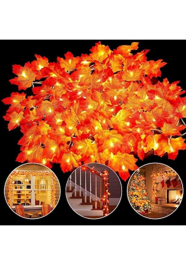 Şükran Günü Dekorasyonu Aydınlatır Sonbahar Çelenk Akçaağaç Yaprağı Fenerler Kapalı Tatil S Aile Partisi Cadılar Led Işık 56671465 Diğer
