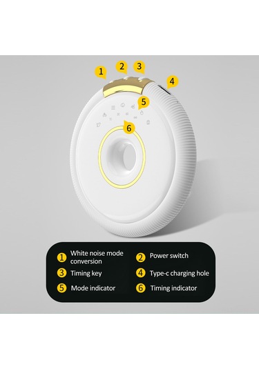 Maiyame Beyaz Bluetooth 5.0 Gürültü Ve Müzik Çalar - 7 Farklı Gürültü, 15-30-60 Dakika Zamanlayıcı, Ses Ayarlı Uyku Aleti Beyaz