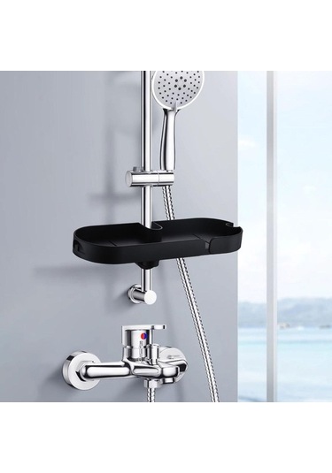 Pazly Suntek Siyah Siyah Sepeti Rafı Kullanımlı Duş Depolama Çok Caddy Wi Siyah