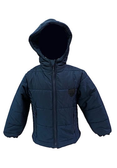 Erkek Çocuk Speedy Armalı Kapüşonu Sabit İçi Polar Astarlı Lacivert Renk Mont Lacivert