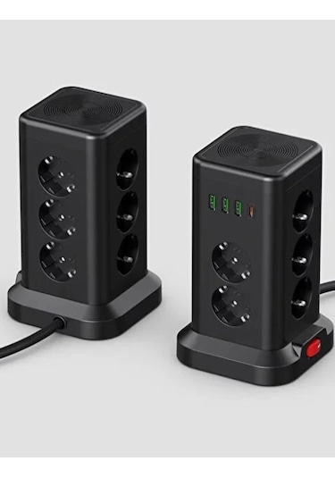 Wp711 Akım Korumalı Priz Kablosuz Şarj İstasyonu 11x Soket 3x Usb 1xtype-c Kablolu Grup Priz 1,5 m