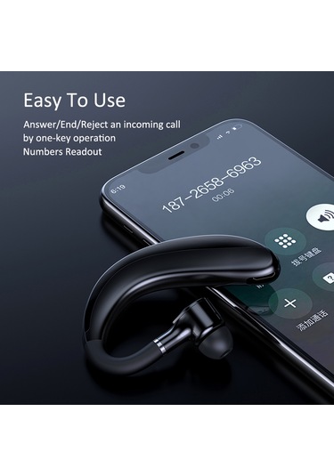 Qingmipy S109 Siyah Tek Kulaklı Bluetooth Kulaklık - Kablosuz Gürültü Engelleme Konuşma Ve Kulak夹ı