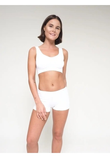 Moncorno Model Toparlayıcı Ve İz Yapmayan İz Belli Etmeyen Korseli Külot Beyaz Renk Beyaz