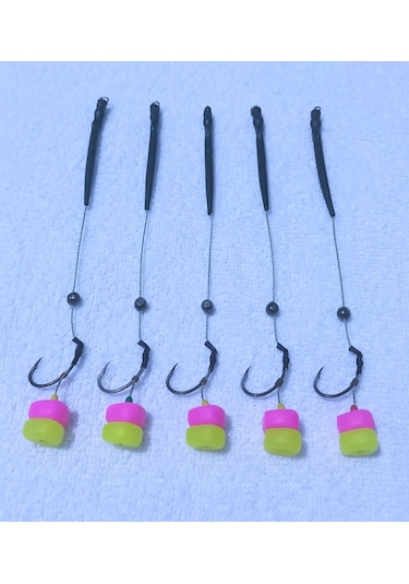 5 Adet Pembe Ve Fosfor'lu Esp Mısır Sazan Rig Takımı