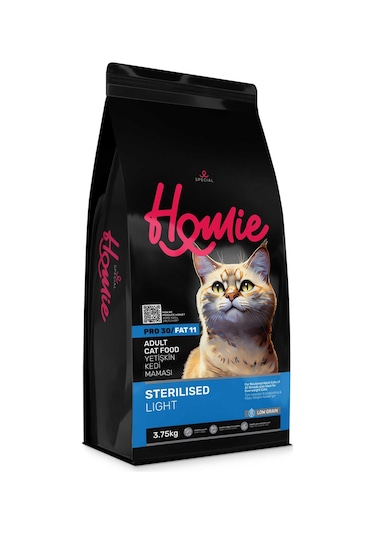 Homie Düşük Tahıllı Kısırlaştırılmış Yetişkin Kedi Maması 12 KG