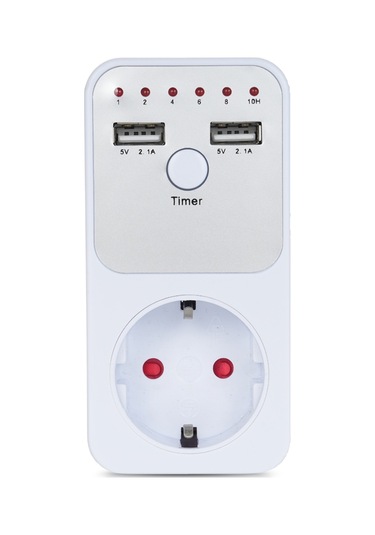 Yaleker Akıllı Programlanabilir Zamanlayıcılı Usb Şarjlı Priz, 3680w Güç, 2 Usb Port, 6 Zaman Aralığı, 230v Avrupa Standartı