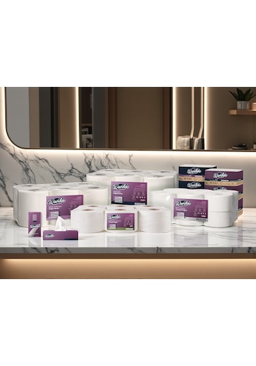 Wanda Soft İçten Çekmeli Kağıt Havlu 4 Kg 2 Katlı 6 Lı Ekonomik Paket 62m Rulo