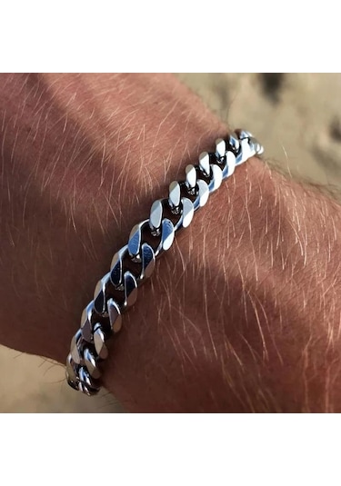 Siyah Erkek Ve Kadın Bileklikleri Paslanmaz Çelik Küba Zincir Bileklik Erkek Bileklik Aksesuarları 3/5/7 Mm Geniş Zincir Bileklik Takı 3 Mm Siyah