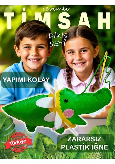 Sevimli Timsah Keçe Oyuncak Dikiş Seti - Geliştirici Montessori Oyuncak