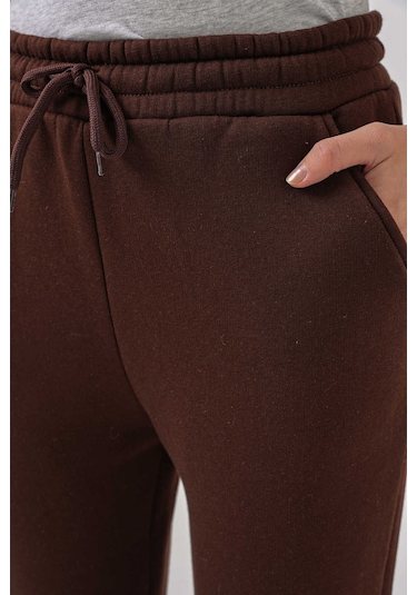 Gabria Paça Lastikli Eşofman Altı Kahverengi