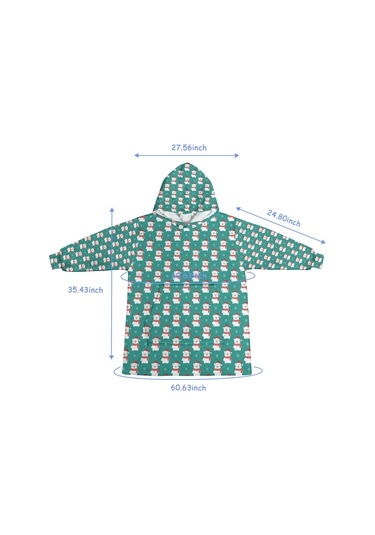 Noel Temalı Unisex Giyilebilir Battaniye Hoodie, Kalın Peluş, Kollar Ve Büyük Cep Bej