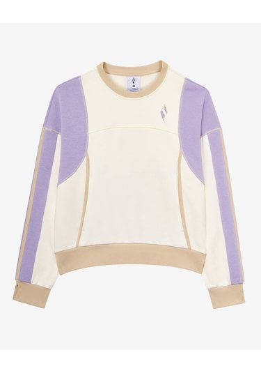 Skechers W Diagonal Lw Fleece Crew Neck Sweatshirt Kadın Off White Sweatshirt S2510045-102 Off White