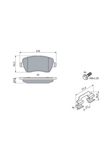 Renault Zoe Elektrikli 2013-2016 Bosch Ön Balata Wva23973