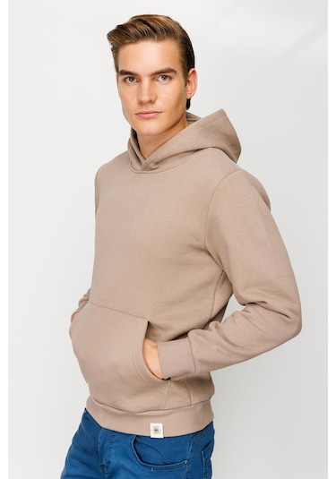Igs İgs Standart Kapüşonlu Erkek Sweatshirt Camel