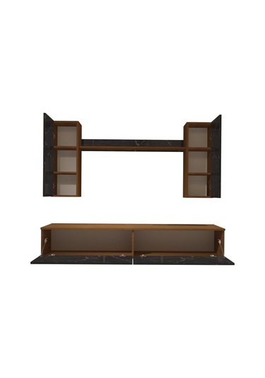 Decoraktiv Eko 7 Mdf Std Tv Ünitesi Tv Sehpası Ceviz - Siyah Mermer