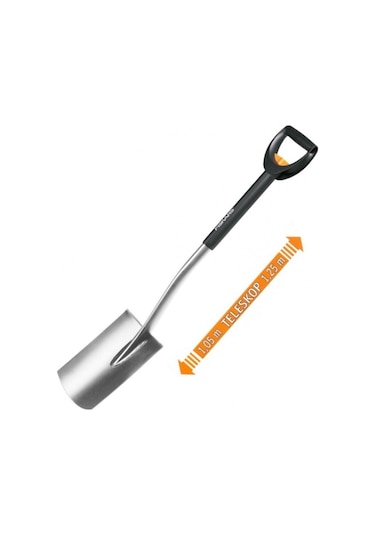 Fiskars 131310 Teleskopik Bahçe Küreği Düz Uçlu - 1000620