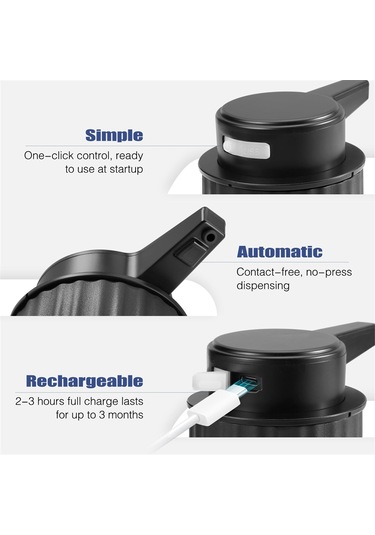 Xiaaokeji Mutfak İçin Otomatik Sabunluk Sıvısı: 9 Oz Siyah