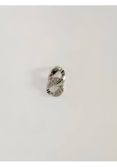 Eva Takı Store Gurmet Zincir Model Kıkırdak Tragus Helix Piercing Gümüş Renk Küpe Gümüş