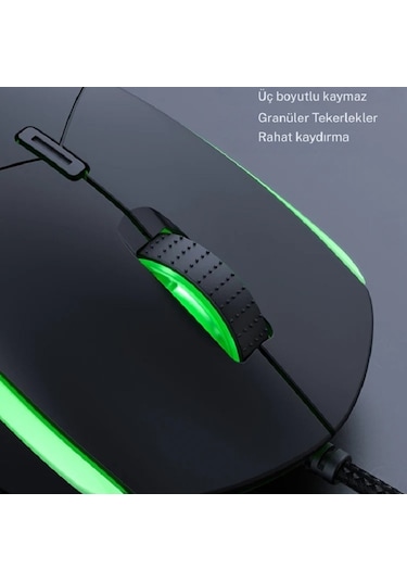 Techtic Ergonomik Çift El Kullanım Gamer Kablolu Oyuncu Mouse Rgb