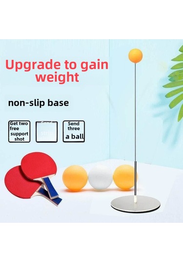 Suofeng Ev İçi Ping-pong Egzersiz Aleti: Tek Kişilik Antrenman, Yumuşak Eksen, El-göz Koordinasyonu Geliştirici, Çocuk Ve Aile İçin 6 Top + 3 Çubuk + 2 Tahta Raket