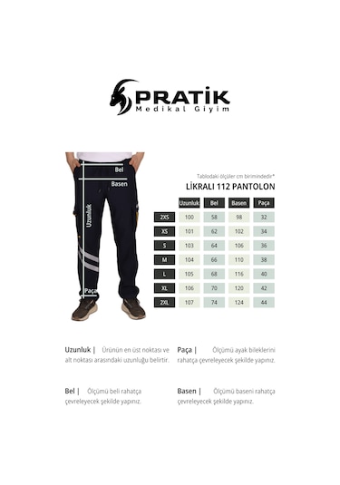 Lacivert Likralı 112 Acil Sağlık Pantolonu Unisex
