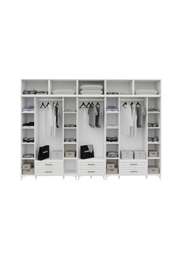 Gözde 10 Kapaklı Yüklüklü Komple Mdf Gardırop