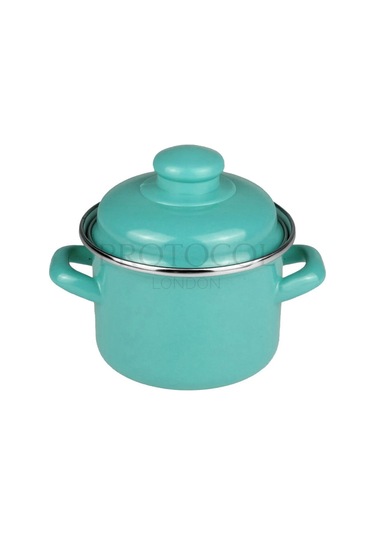 Emaye Mini Bebek Mama Yemek Yumurta Haşlama Derin Tencere 12cm 900 Ml