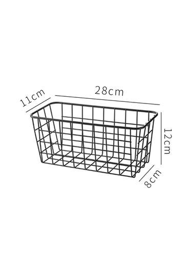 Youtek Duvar Takılı Demir Depolama Sepeti - Banyo Mutfak İçin Deliksiz Organize Aleti - Siyah Renkli Konut Rakımı Diğer