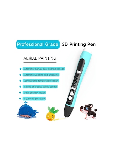 Xuweiwei 1 Set Yeşil Yüksek Sıcaklık 3d Çizim Kalemi Led Ekranlı Yüksek Kaliteli Dıy Baskı Kalemi Pla Abs Reçine Uyumlu