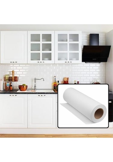 Parlak Beyaz Mobilya Ve Dolap Kaplama Folyosu 61 Cm