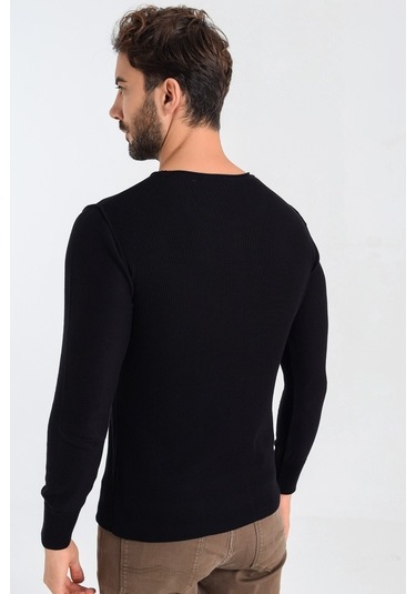 Heyss Bisiklet Sosis Yaka Erkek Triko Kazak Ön Şerit Detaylı