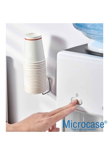 Microcase Yapışkanlı Duvara Yüzeye Monte Kağıt Bardak Askılığı - Al5307 2 Adet Gri