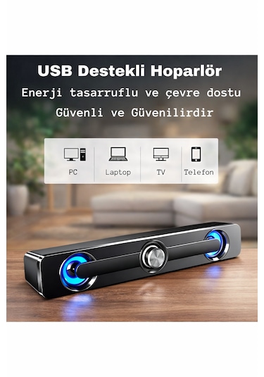 Sada V-111 Güçlü Baslı Kablolu Soundbar Usb Tv Pc Stereo Ses Sistemi 3.5mm