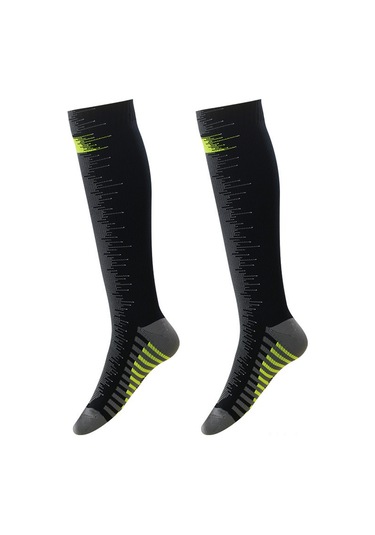 Tenfowee Uzun Çoraplar: Su Geçirmez, Isı Sağlar, Nefes Alır - Dağcılık, Kamp, Bisiklet, Kayak İçin Dış Mekan Ayakkabı Çorapları Siyah + Sarı Çubuklar