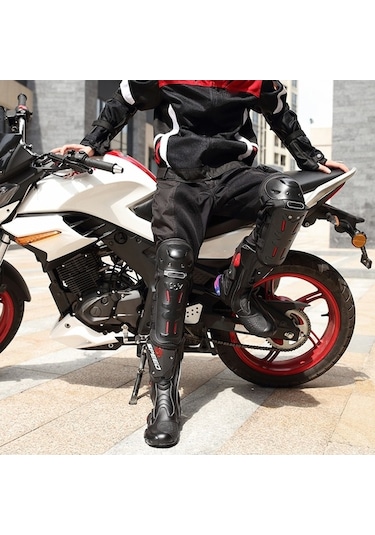 Koruyucu Motosiklet Dirseklikleri Ve Dizlikleri Set Siyah 4 Parça Siyah