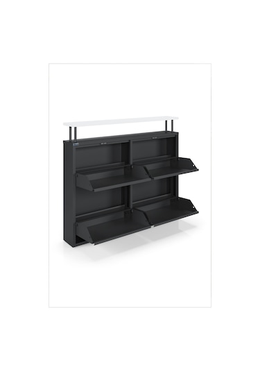 Ceha Tablalı 4'lü Metal Ayakkabılık - Siyah K.AYK-2.4 /B/P 9005