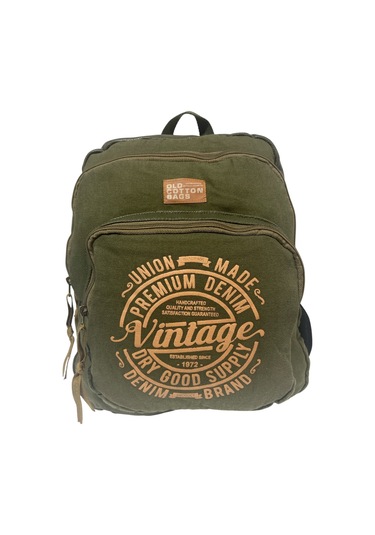 Kaliteli Siyah Vintage Salaş Baskılı Disayn Günlük Gezi Okul Sırt Çantası Revilla Bag 28x38cm Açık Kahverengi