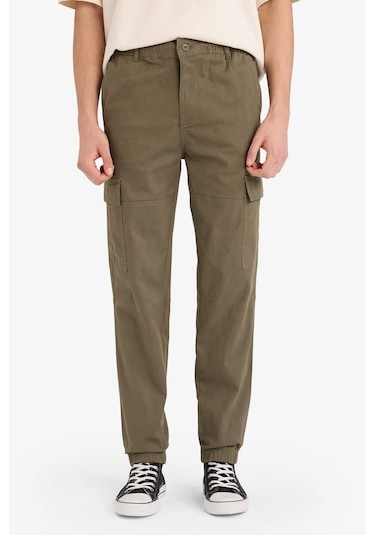 Defacto Regular Jogger Kargo Cepli Gabardin Pantolon C9163ax26spkh361 Haki-kh361