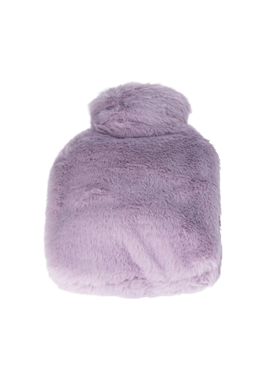 Moveevo Mor Plüş Kılıflı Pvc Suluk Isı Torbası - Çift Eldivenli, Kaymazsız Dokulu, Yavaş Isı Dağıtımı 1000ml Mor