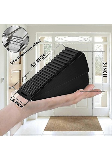 Kapı Durdurucu, Ağır Hizmet Tipi Kapı Durdurucu Kama, Kapının Altı İçin Uzun Kapı Durdurucu, 3 İnç Yüksekliğinde Kapı Durdurucu En Güçlü Siyah Diğer