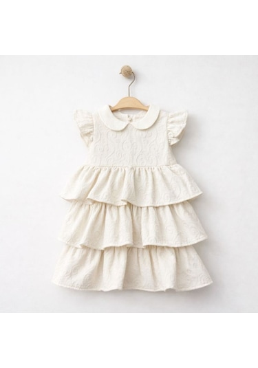 Baby Corner Fırfırlı Kız Bebek Elbise Bej