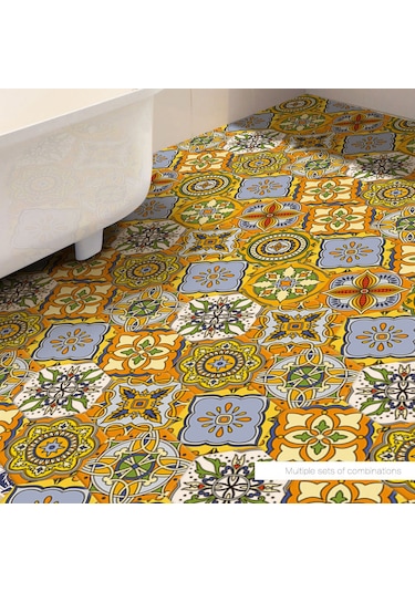 Geekyou 10 Adet 20x23 Cm Pvc Zemin Sticker - Kolay Yapıştır & Çıkar, Geleneksel Desenler, Ev Dekorasyonu Yenileme Diğer