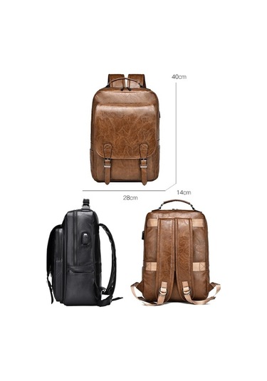 Novahub B677 Usb Şarj Delikli Su Geçirmez Kapasiteli İş Sırt Çantası Kahverengi Kahverengi