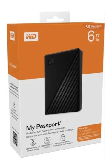 Wd WDBR9S0060BBK-WESN 6 TB 2.5" Usb 3.2 Taşınabilir Disk Siyah