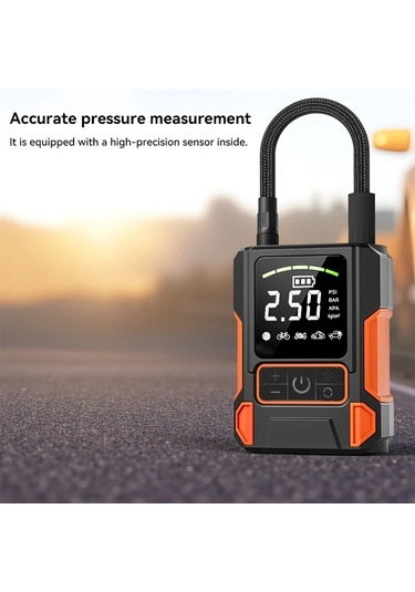 Xuweiwei Taşınabilir Dijital Hava Kompresörü Led Ekranlı Kablolu Kablosuz Çift Amaçlı Şişiriciler Araba Motosiklet Bisiklet Spor Topu