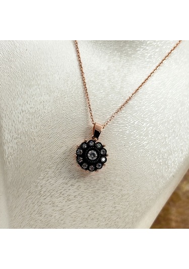 Elmas Montür Rosegold Gül Modeli Gümüş Set Takım Rose Gold