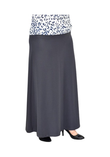 Kadın Uzun Lastikli Kloş Etek Bgl-st04728 Füme