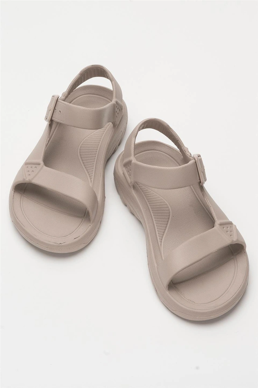 Unisex Eva Spor Kaymaz Yürüyüş Sandaleti Vizon Vizon